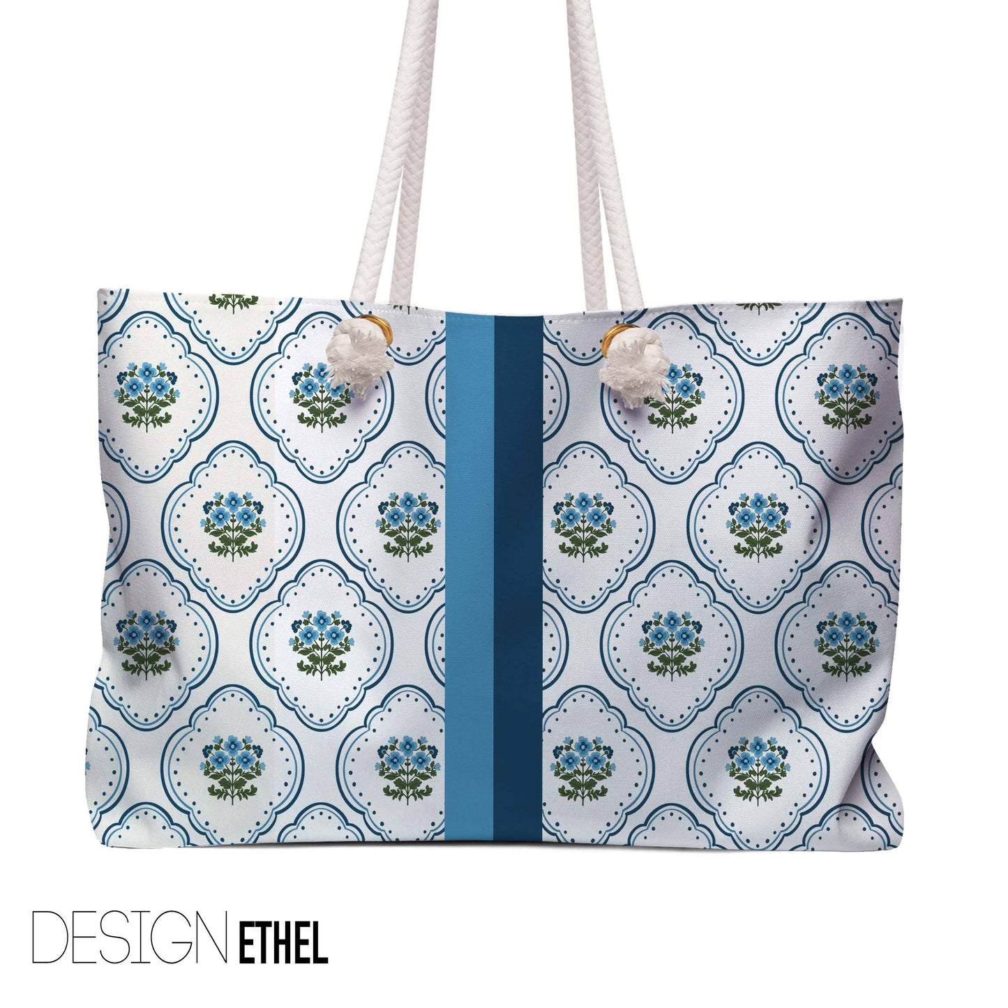 Mahjong Tote Bag, Boutique Monogram, Grand Millennial: Dixie / White
