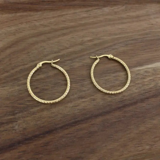 Pretty Persuasion Medium Gold Hoop Huggie Earring