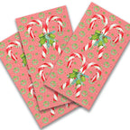 French Graffiti Candy Canes with Greens Guest Towel
