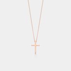 Dainty Cross Charm Pendant Necklace in 925 Sterling Silver: Gold