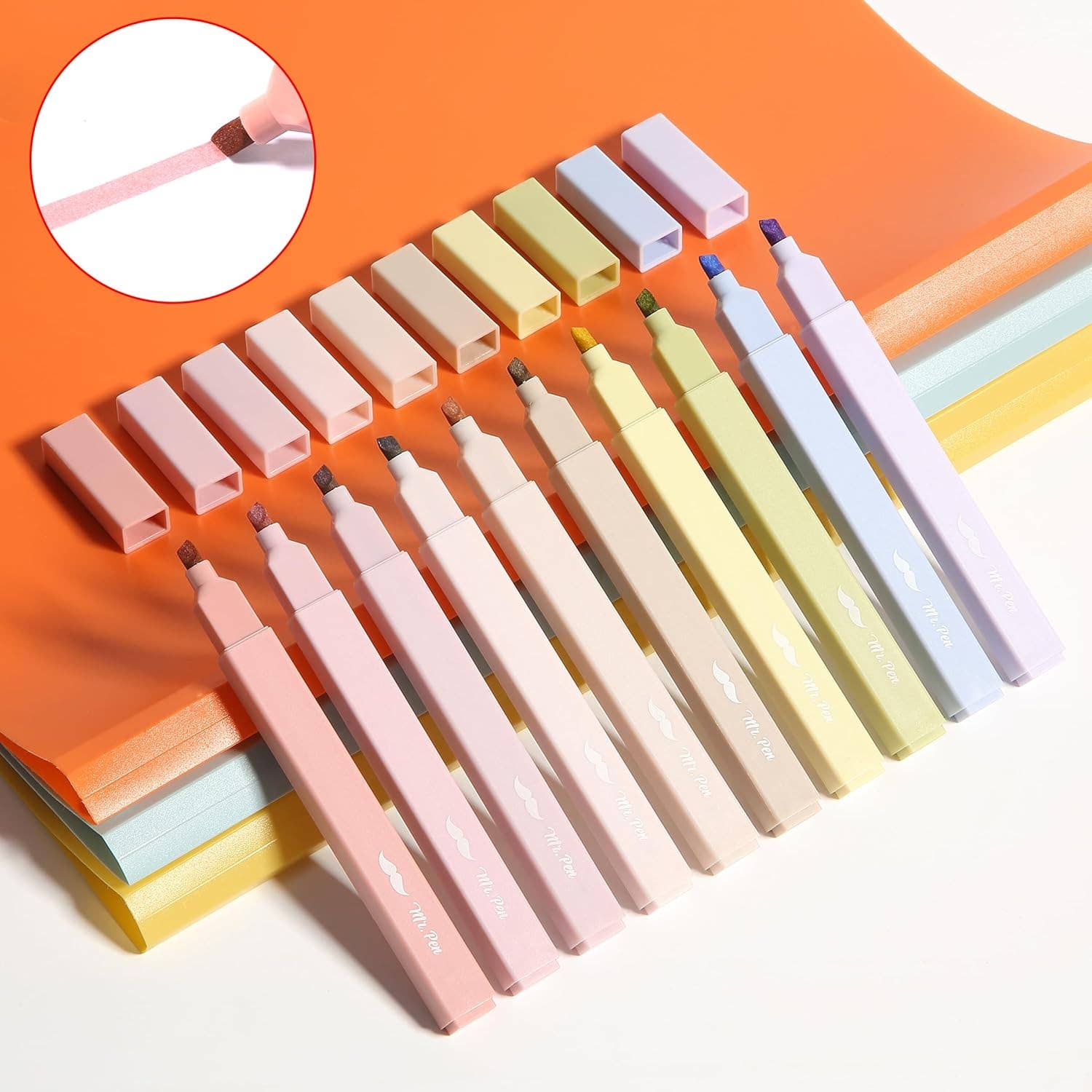 Mr. Pen | Aesthetic Highlighters, No Bleed | 10 Pack