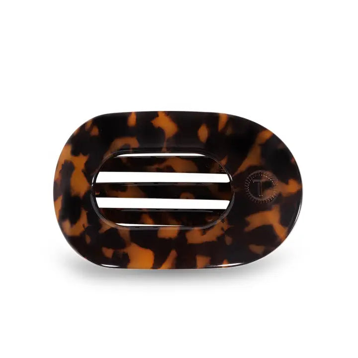 Teleties | Round Flat Hair Clip | Small | Tortoise