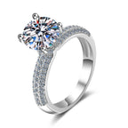 Moissanite Pave Band Engagement Ring in 925 Sterling Silver: 6 1/2 US/CA