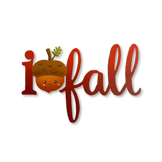 Roeda I Heart Fall with Acorn Magnet