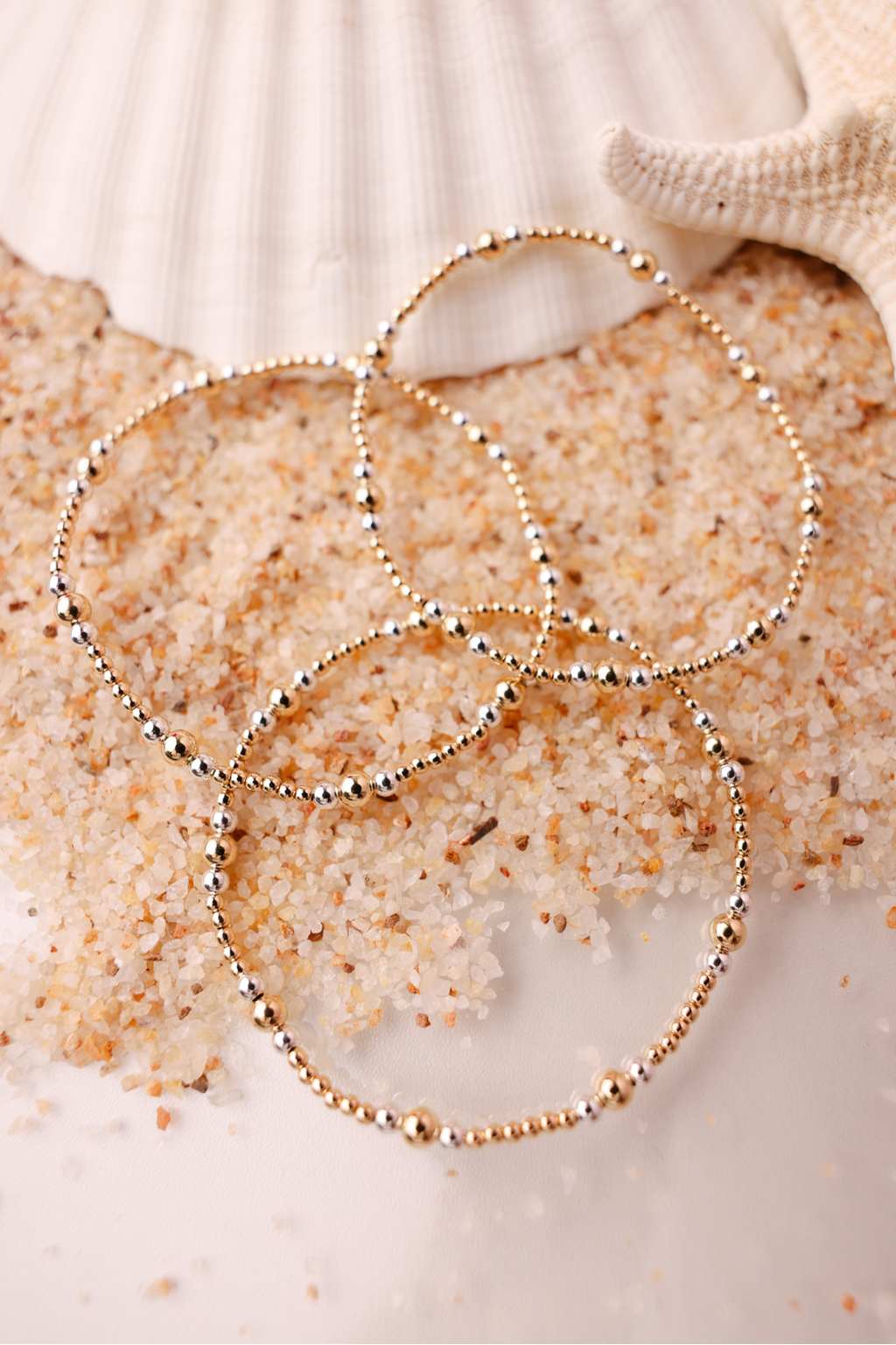 Beaded Blondes | Dainty Sutton Bracelet in Gold with Silver | Extended 7.25 Inch
