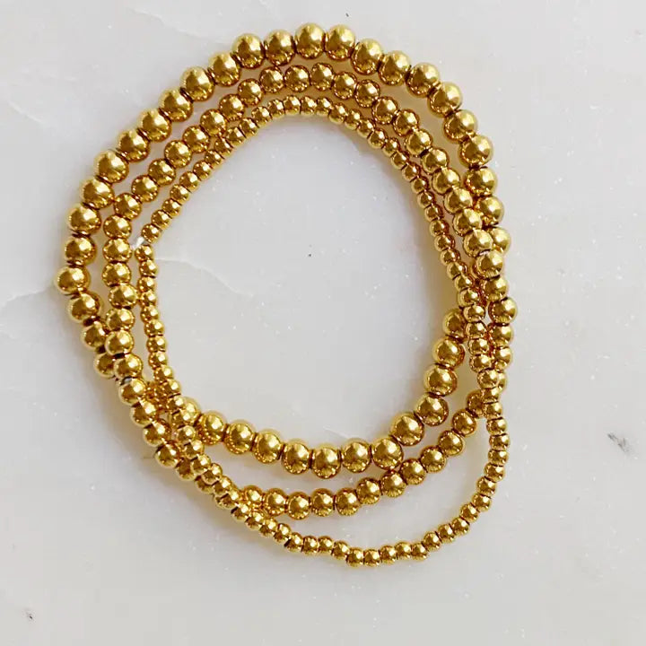 Ellison + Young Gold Bead Tri-Stack Bracelet