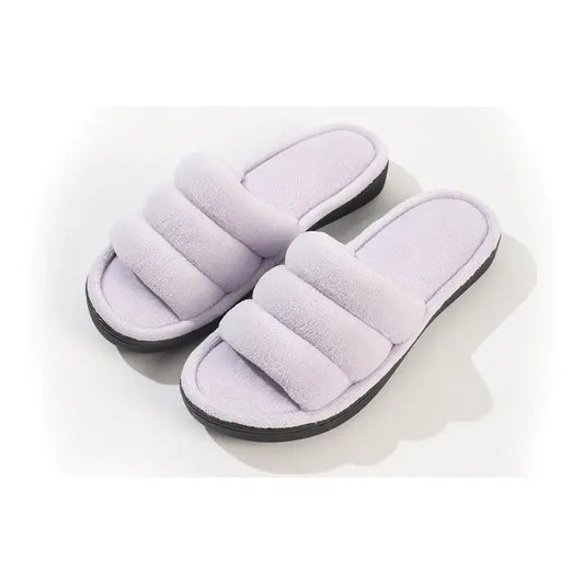 Roxoni Luxurious Purple Fleece Slippers