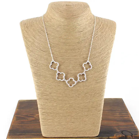 Pretty Persuasion Silver Clover Necklace