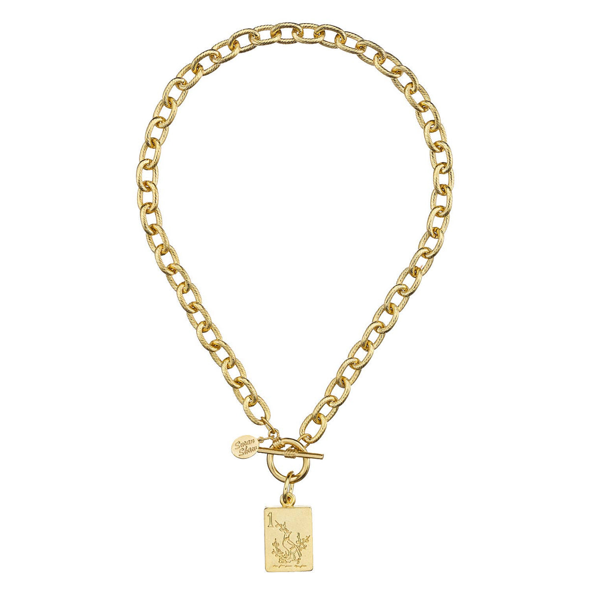 Susan Shaw | Necklace | 1 Bam Bird Mahjong Tile with Toggle Closure