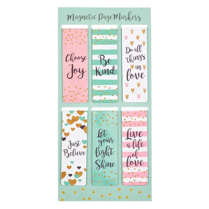 Christian Art Gifts | Magnetic Bookmark Set | Sparkle Collection