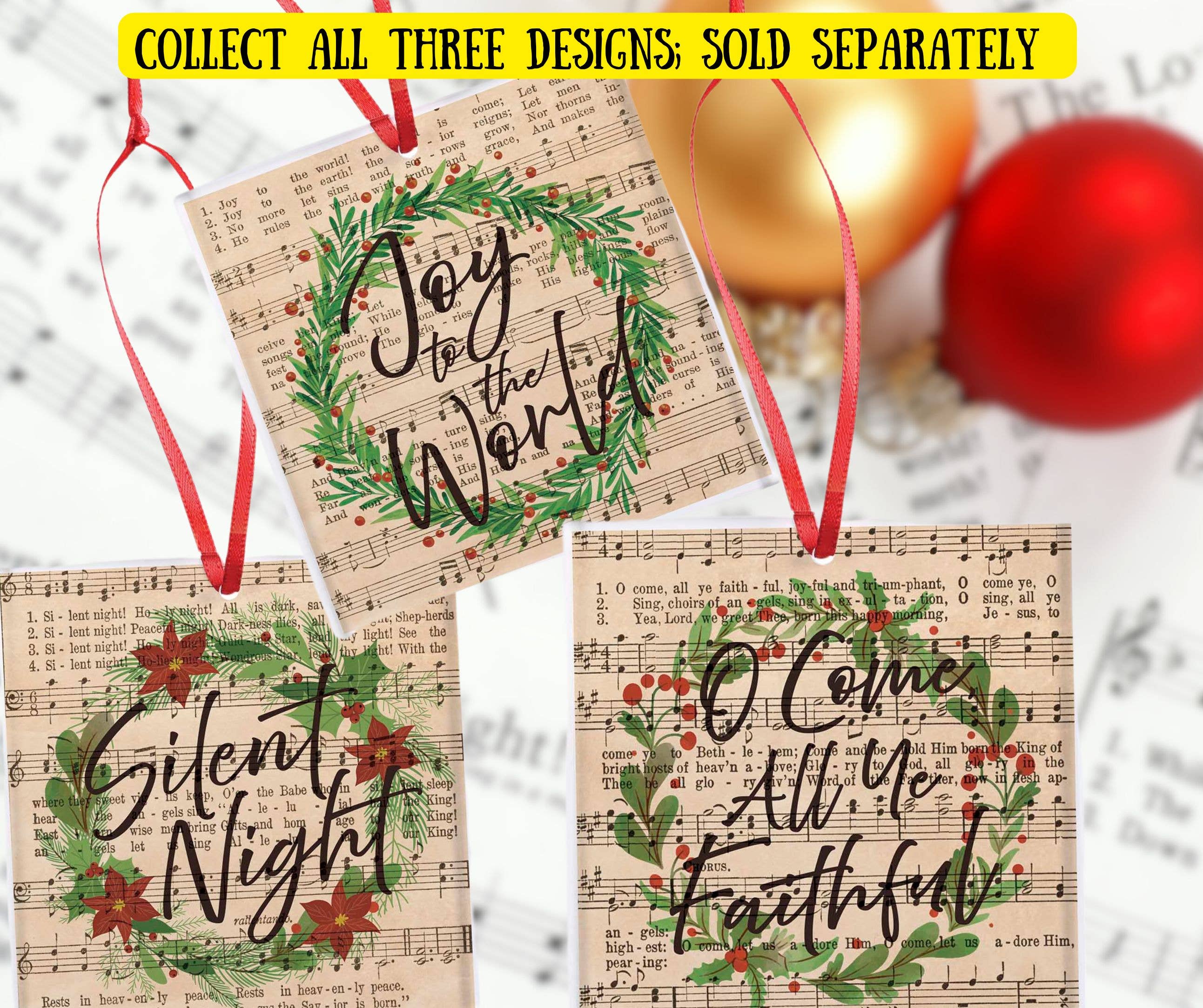 Dicksons Come All Ye Faithful Hymn Glass Ornament