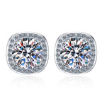 Perimade & Co | Four-Prong Moissanite Stud Earrings | Sterling Silver: 1.0 ct