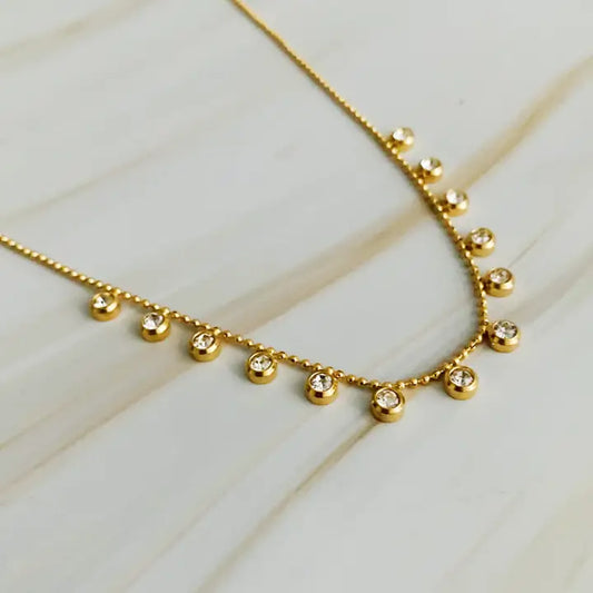 Ellison + Young Gold Crystal Multi Charm Necklace