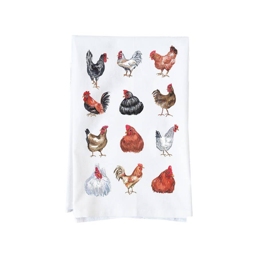 Knollwood Lane | Kitchen Towel | Chicken Collage