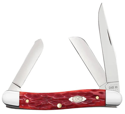 Case Knives Peach Seed Jig Dark Red Bone CS Medium Stockman 31951