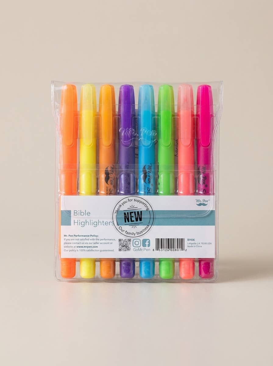 Mr. Pen | Bible Gel Highlighters No Bleed | 8 Pack Twist-Up