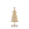 Boston International Small Metal White & Burnished Gold Tree Christmas 11.25"