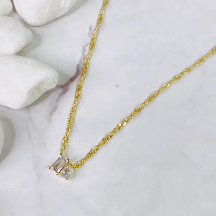 Ellison + Young | Necklace | Baguette Cut Stone Pendant