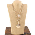 Pretty Persuasion Gold Double Shield Necklace