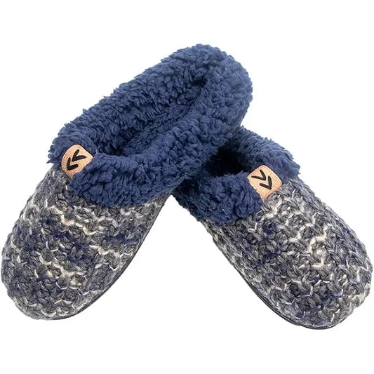 Roxoni Women's Blue Fleece Trim Slipper