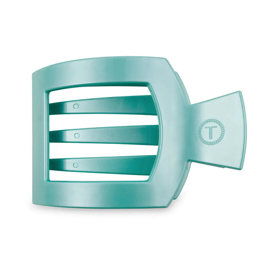 Teleties Square Flat Hair Clip | Small | Totally Turquoise