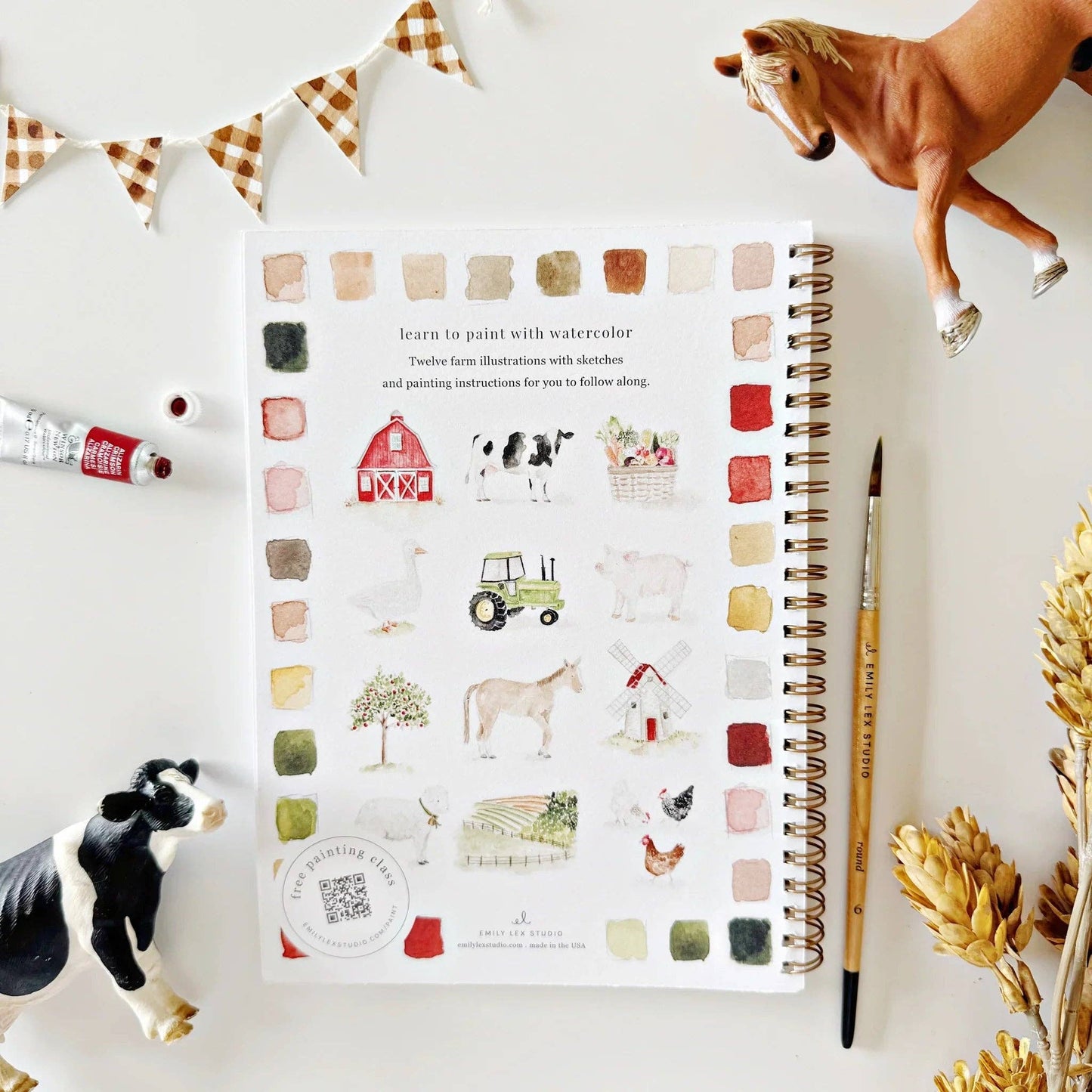 Emily Lex | Watercolor Workbook | Farm
