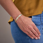 Ronaldo Jewelry | Angelina Bracelet | Sterling Silver Bar w/14K Gold Artist Wire | Size 7