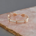 Ronaldo Jewelry | Angelina Bracelet | Sterling Silver Bar w/14K Gold Artist Wire | Size 7