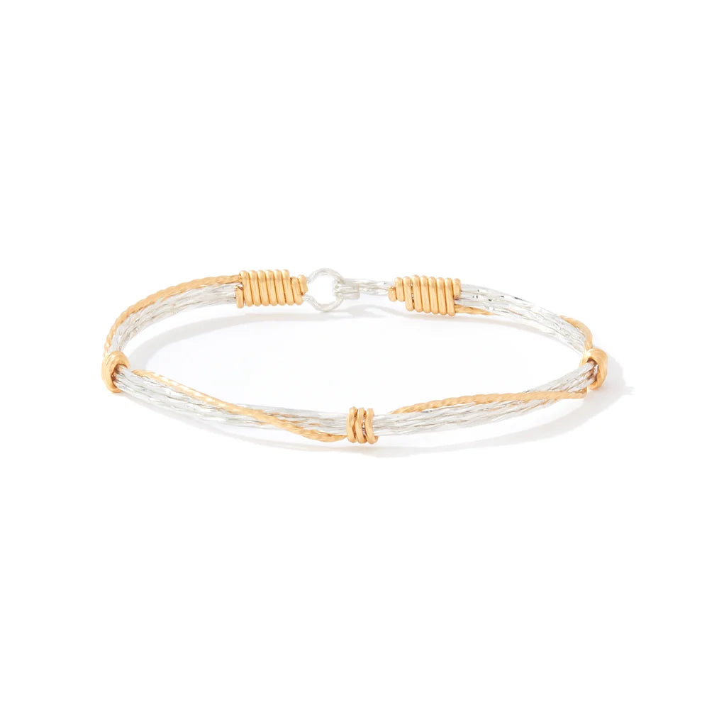 Ronaldo Jewelry | Leap of Faith Bracelet | Sterling Silver w/14K Gold Artist Wire | Size 7.5