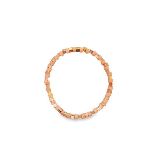 MIA Jewelry Polymer Octagon Beaded Bracelet | Orange