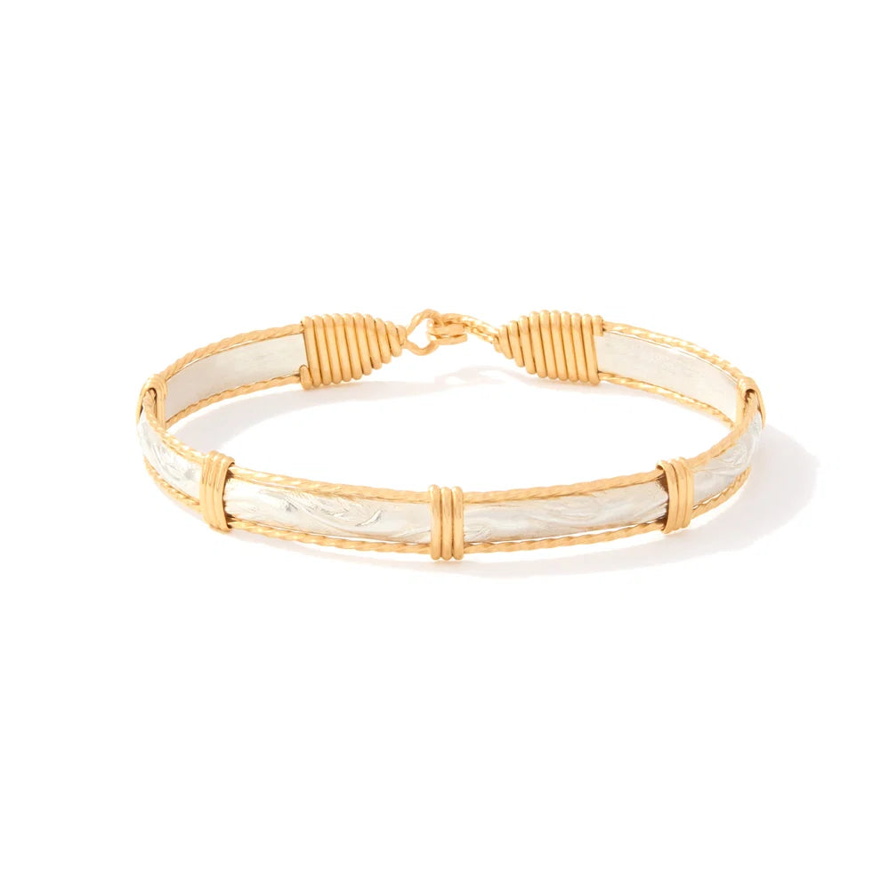 Ronaldo Bracelet | Purpose Bracelet | Sterling Silver Bar w/Gold Artist Wire | Size 7