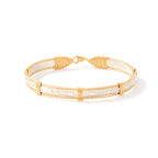 Ronaldo Bracelet | Purpose Bracelet | Sterling Silver Bar w/Gold Artist Wire | Size 7