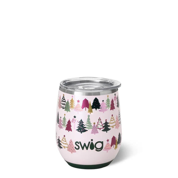 SWIG Tinseled Trees Stemless Wine Cup 12OZ