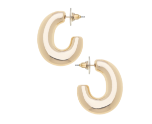 Canvas Style | Earrings | Gia Sculpted Hoops in Shiny Gold
