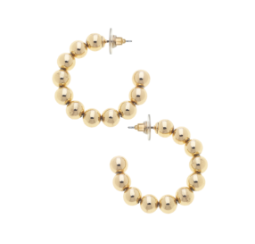 Canvas Style | Earrings | Jasper Ball Bead Hoops in Shiny Gold