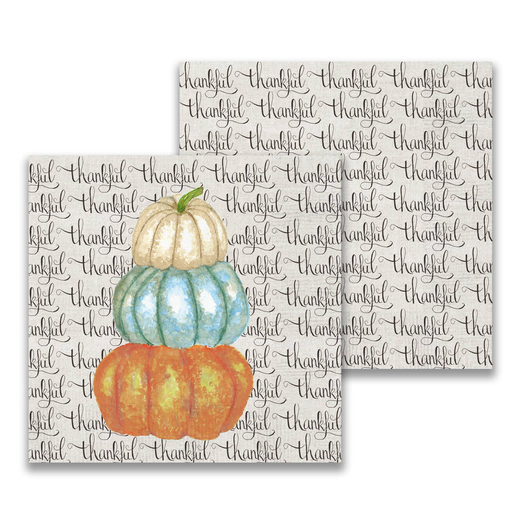 French Graffiti Thankful Pumpkins Cocktail Napkin