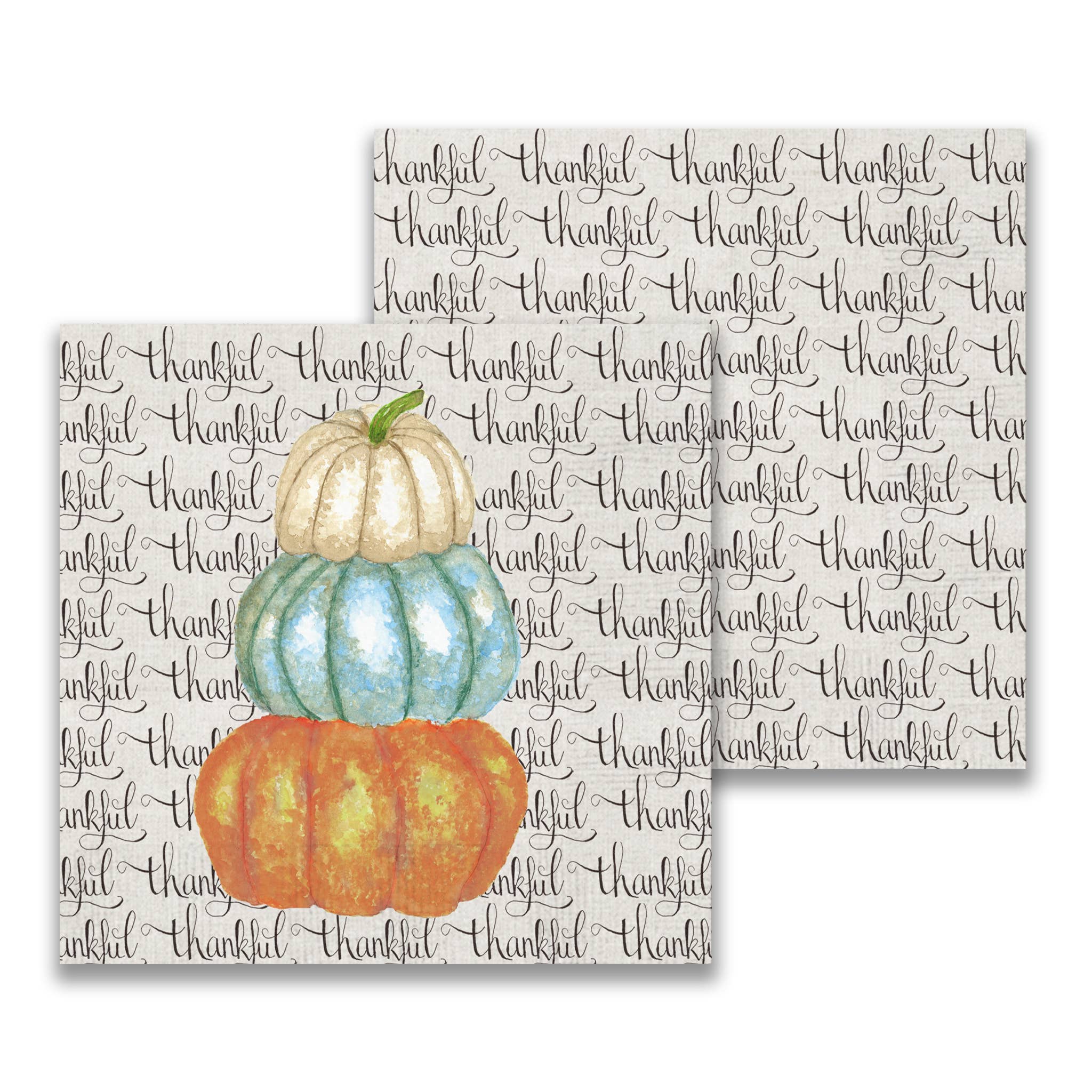 French Graffiti Thankful Pumpkins Cocktail Napkin