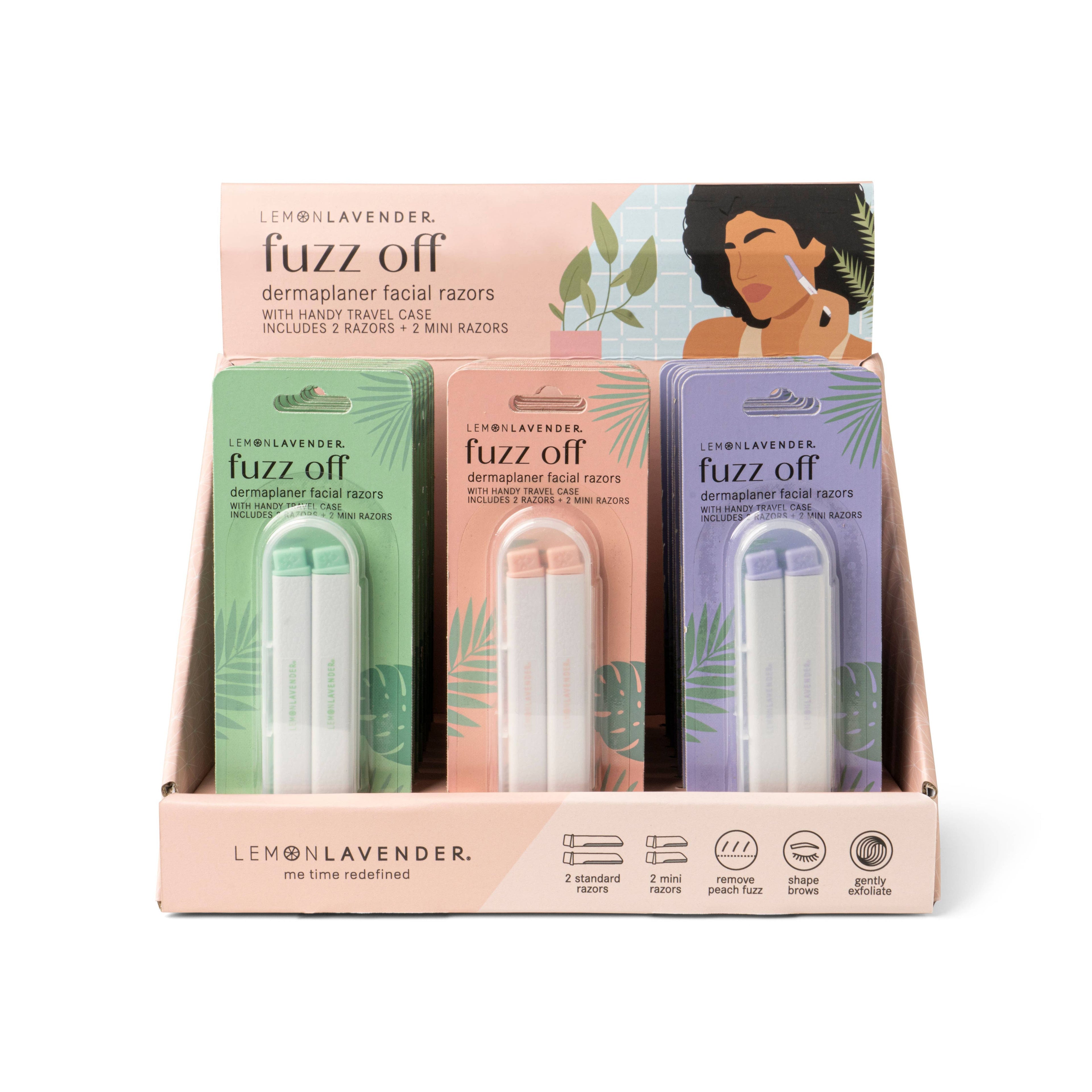 DM Merchandising | Fuzz Off Dermaplaner Facial Razor | Lemon Lavender