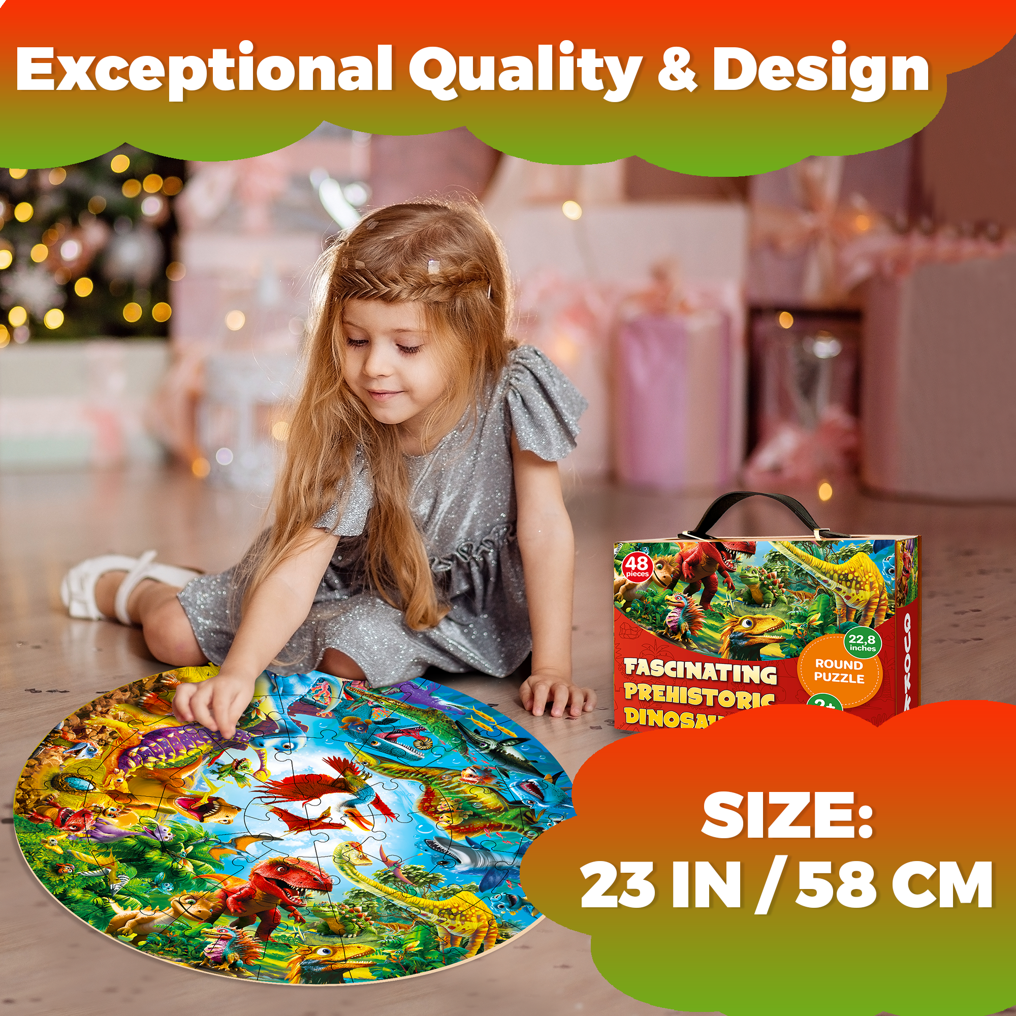 Quokka Round Floor Puzzle for Kids | Dinos