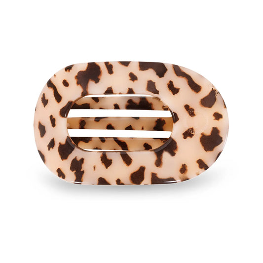 Teleties Round Flat Hair Clip | Small | Blonde Tortoise