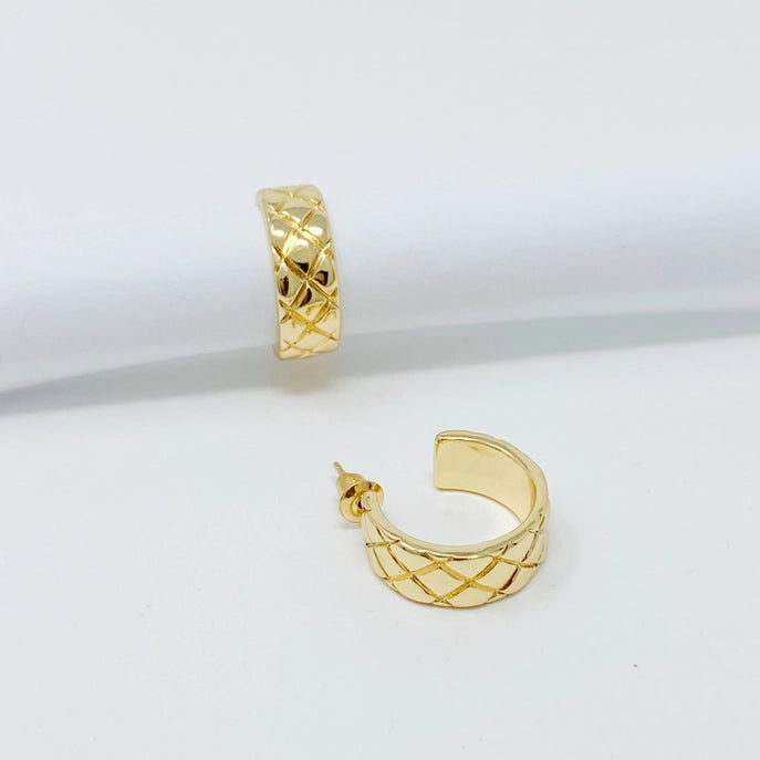 Ellison + Young Coco Quilted Hoop Earring