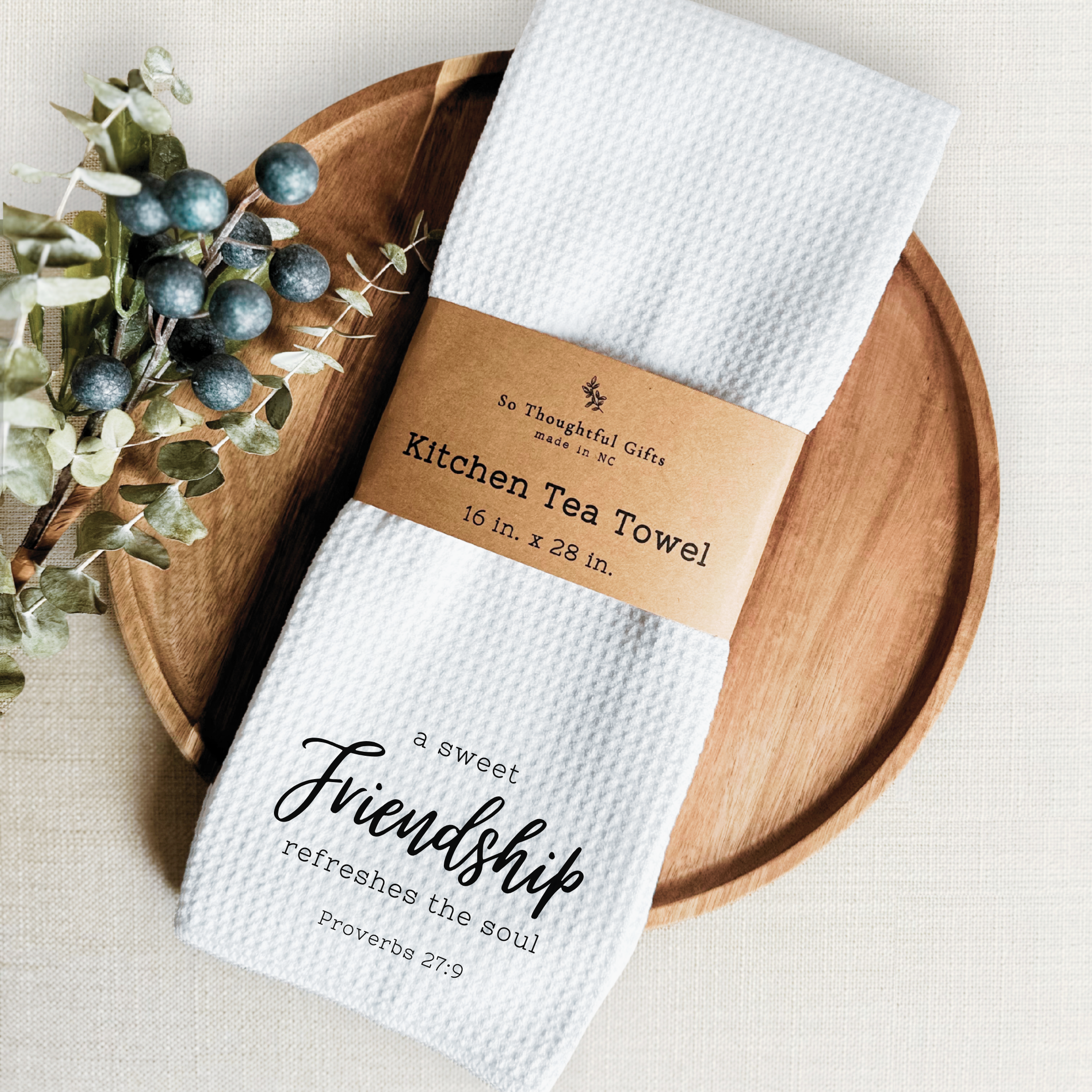 So Thoughtful Gifts Scripture Dish Towel | Friendship