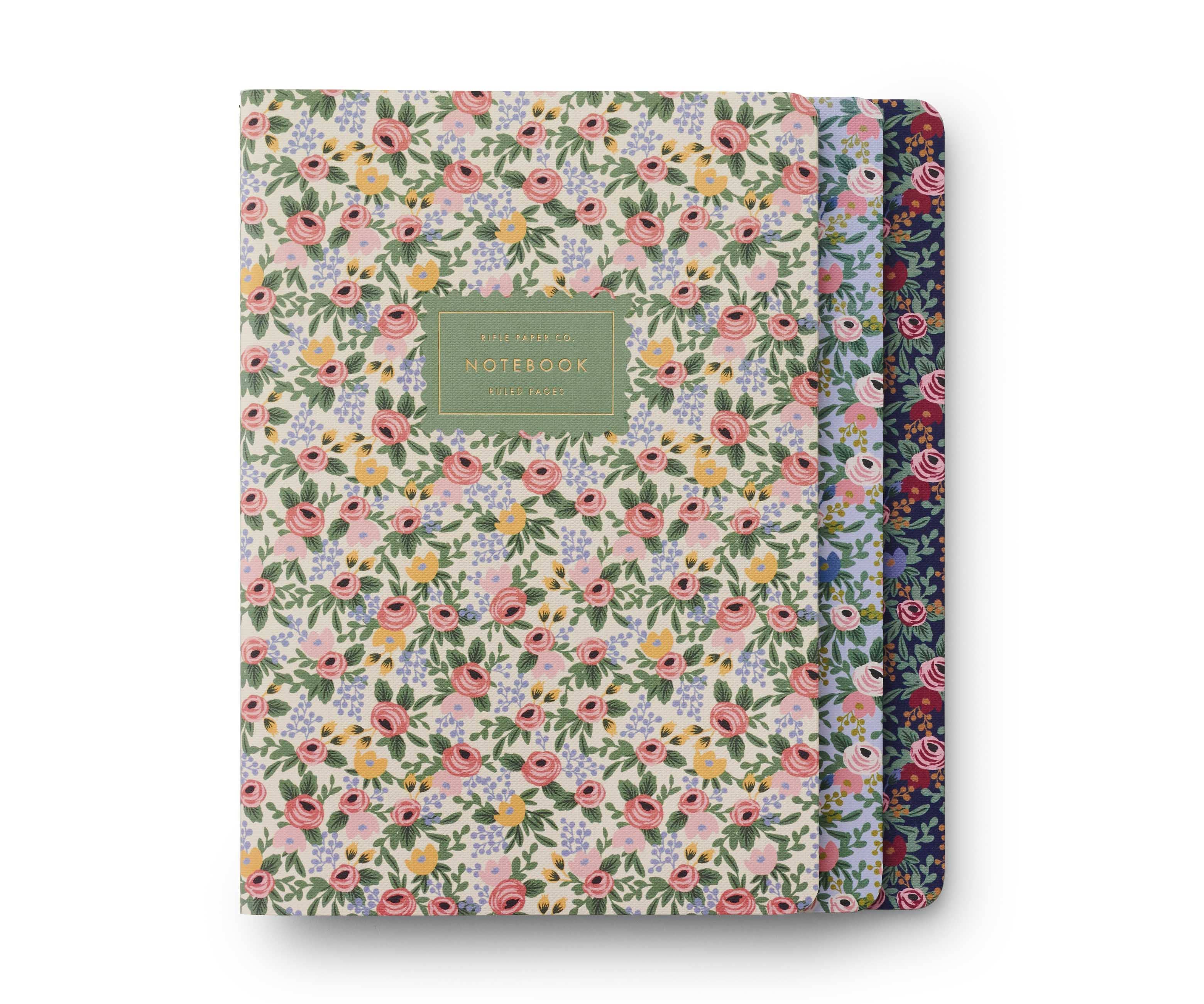 Rifle Paper Co. Assorted Set of 3 Rosa Notebooks