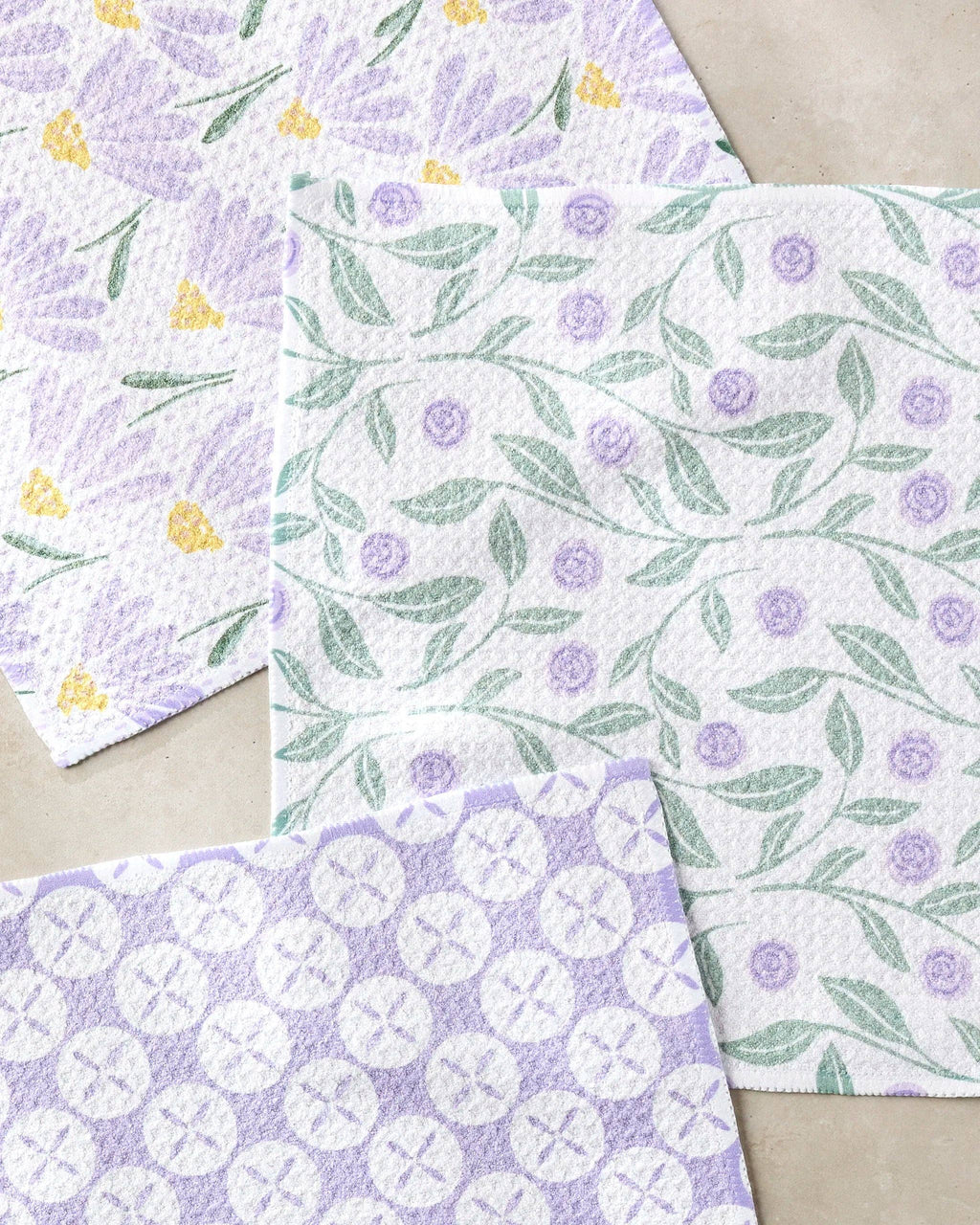 Geometry | Dishcloth Set | Button Vines and Daisies