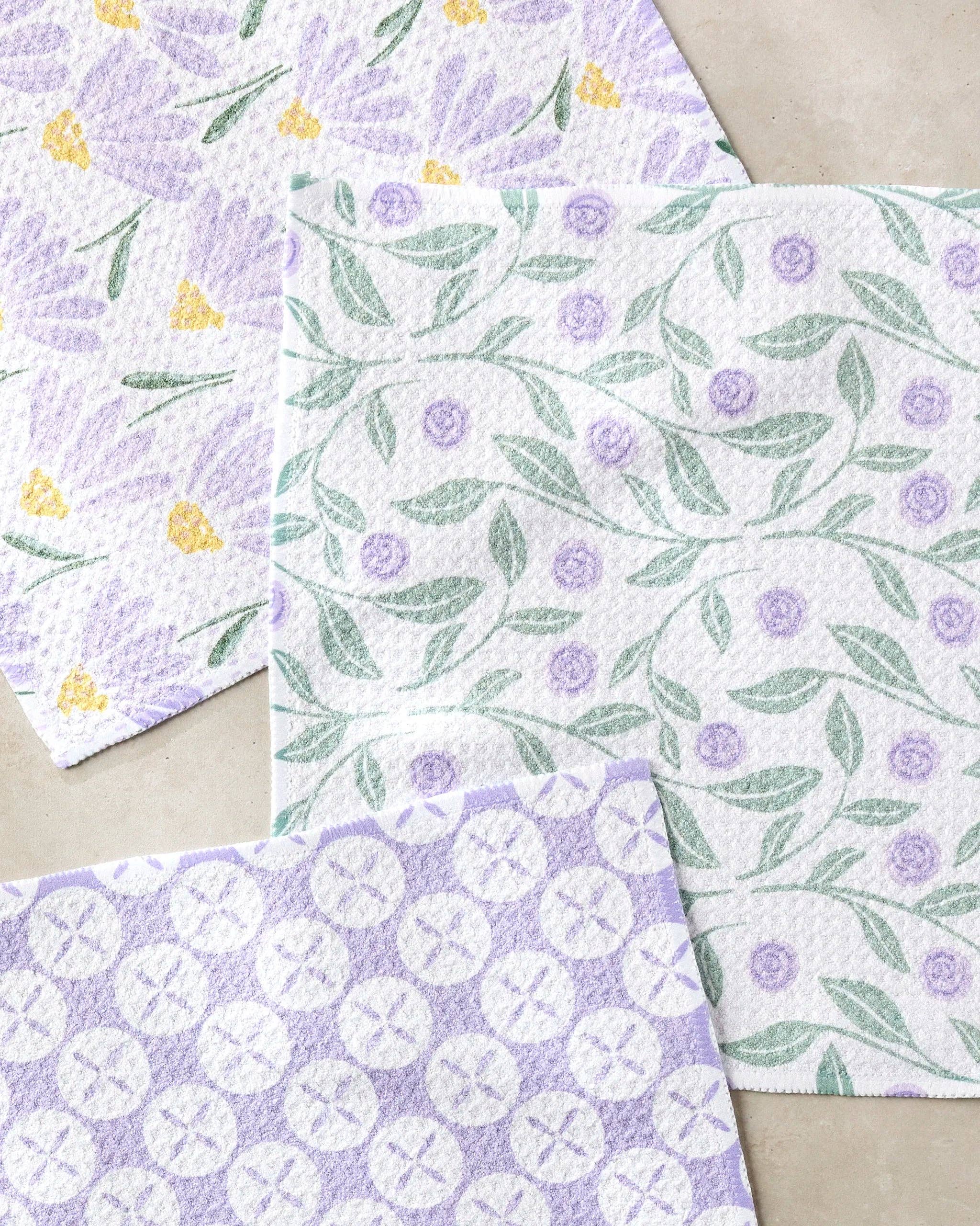 Geometry | Dishcloth Set | Button Vines and Daisies
