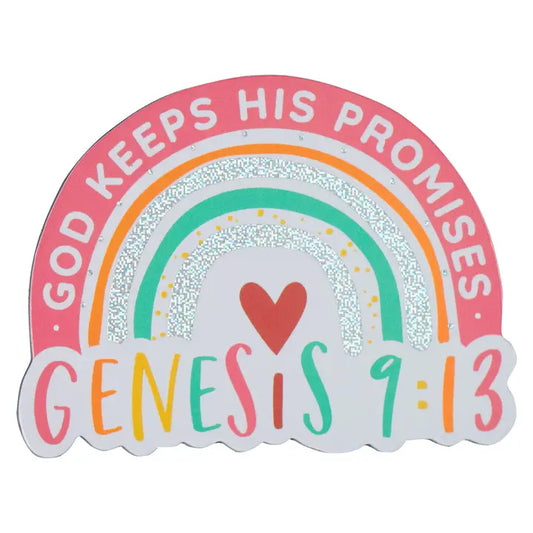 Christian Art Gifts Magnet Rainbow God Keeps His Promises Gen. 9:13