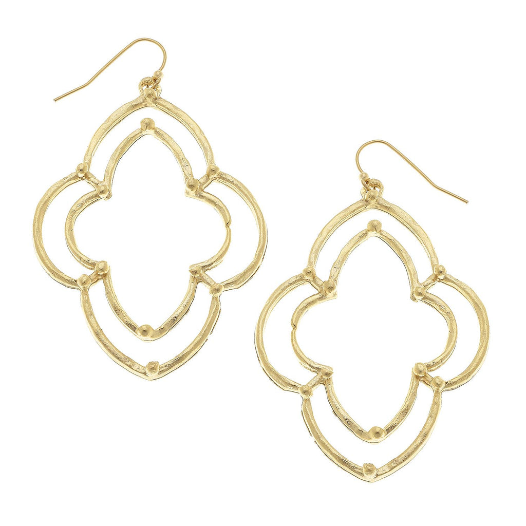 Susan Shaw | Earrings | Gold Dotted Scallop Earrings