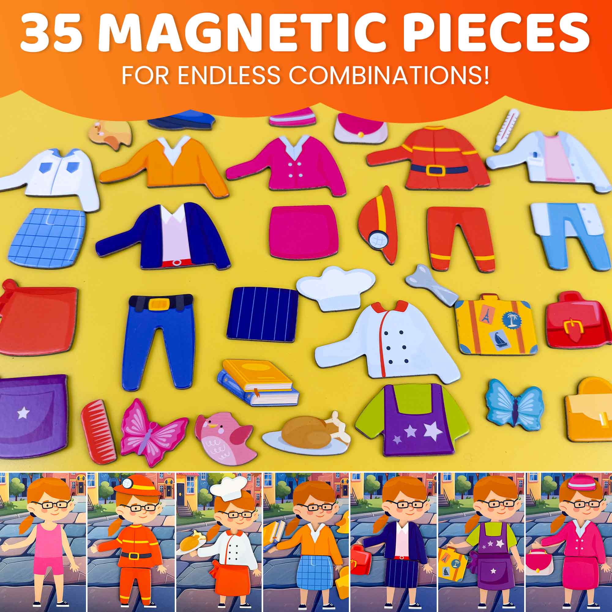 Quokka Magnetic Dress-Up Dolls for Kids| Profession