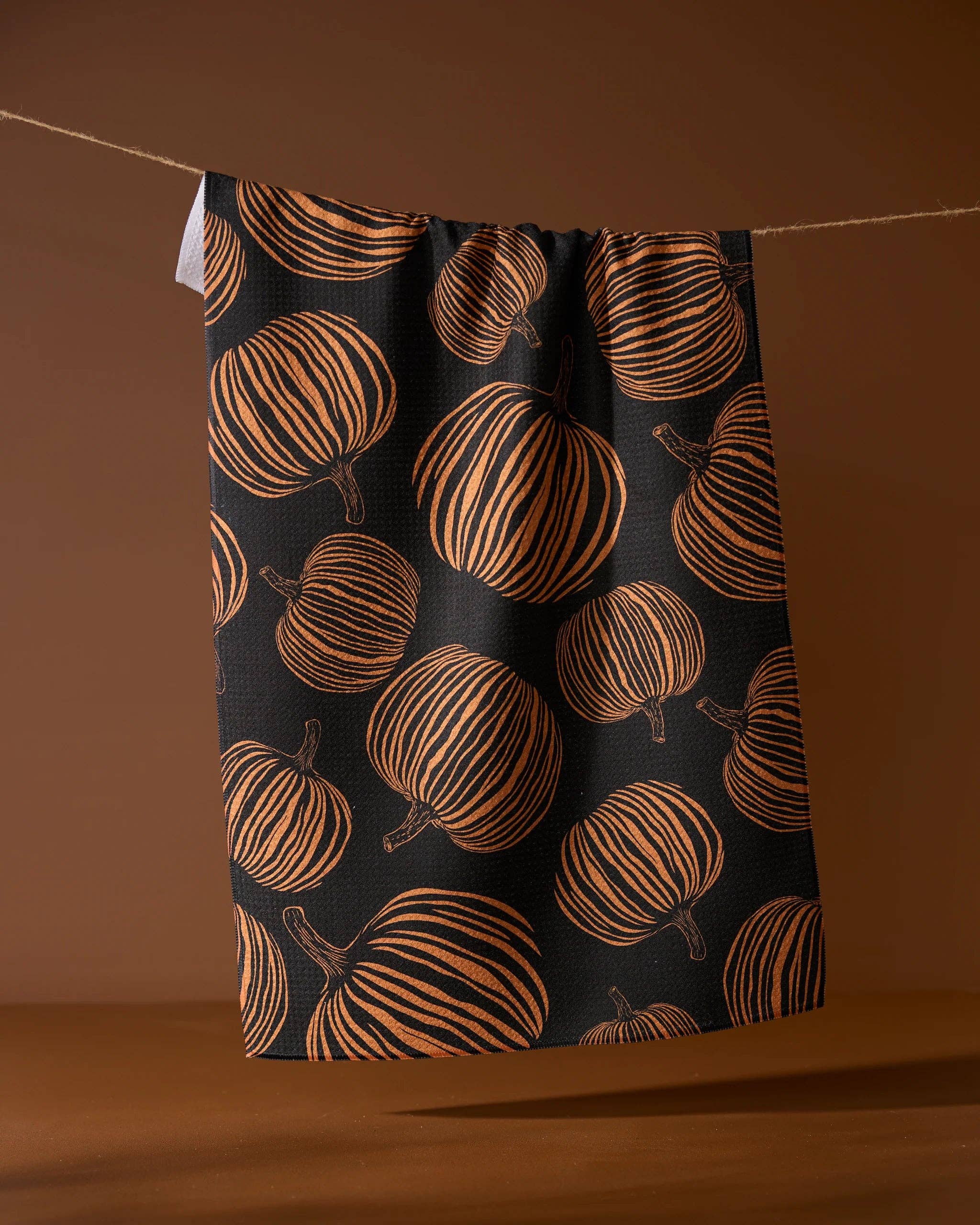 Geometry | Tea Towel | Pumpkin Noir