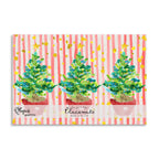 French Graffiti Red Potted Christmas Tree Paper Placemats